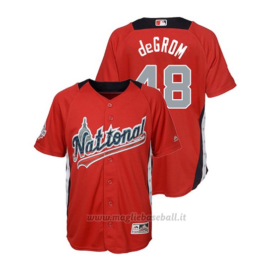 Maglia Baseball Bambino All Star Game Majestic Jacob Degrom 2018 1ªRun Derby National League Rosso
